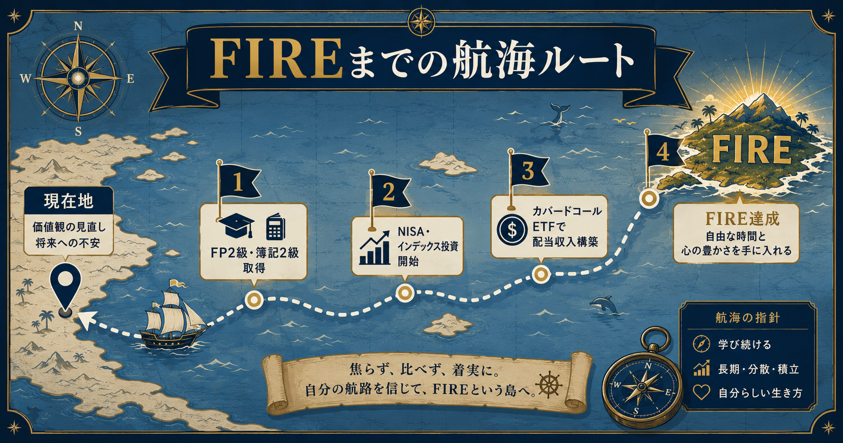 FIREまでの航海ルートイメージ