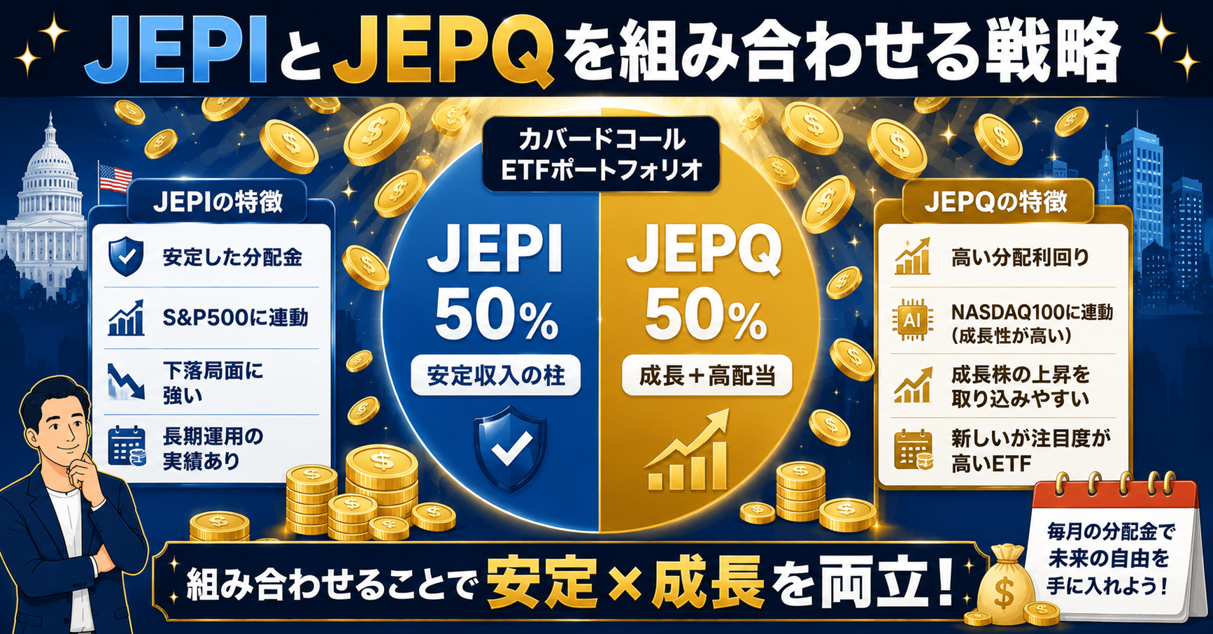 JEPIとJEPQを組み合わせたポートフォリオ戦略
