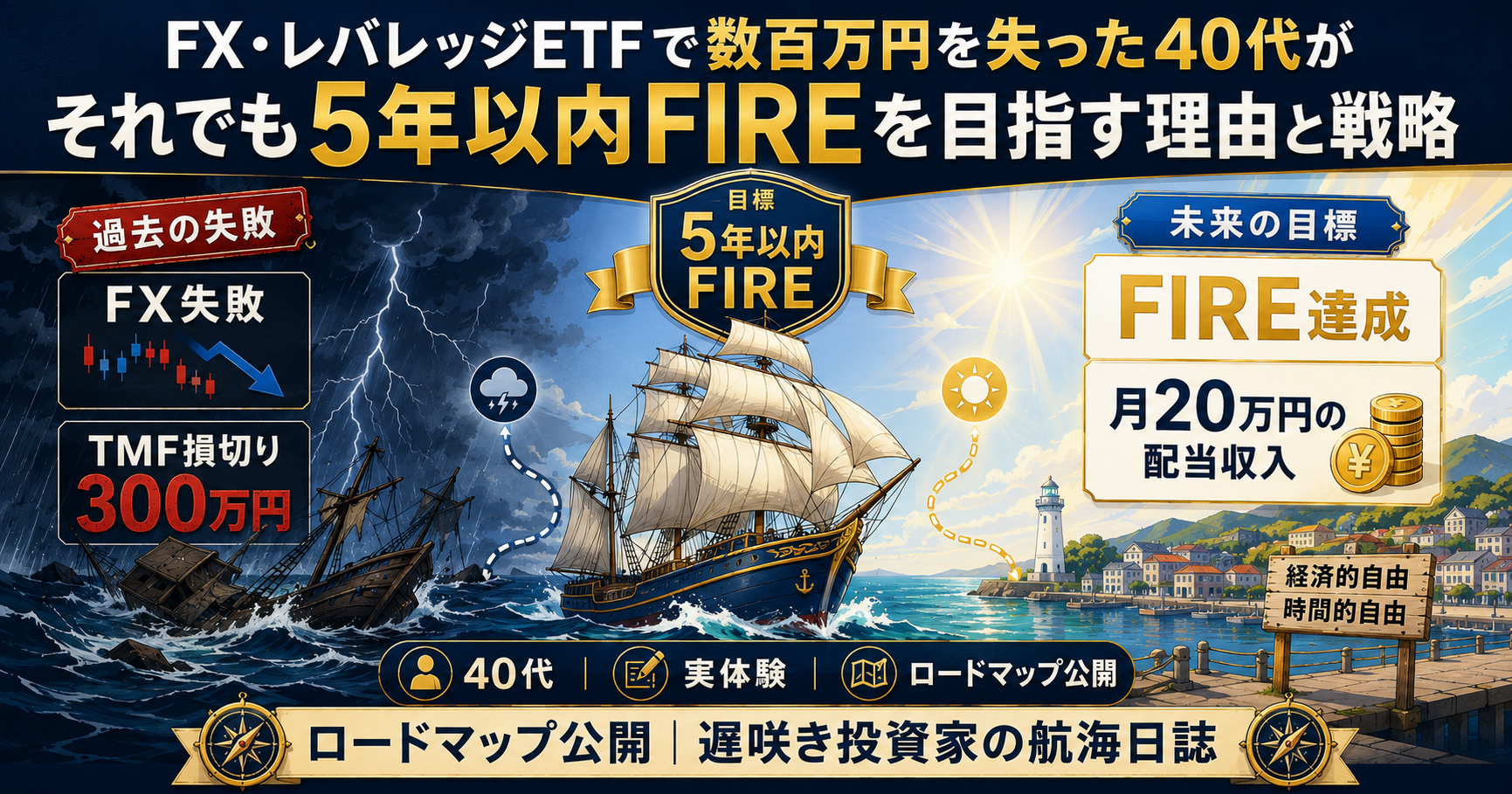 FX・レバレッジETFで数百万円を失った40代が5年以内FIREを目指す理由と戦略のアイキャッチ画像