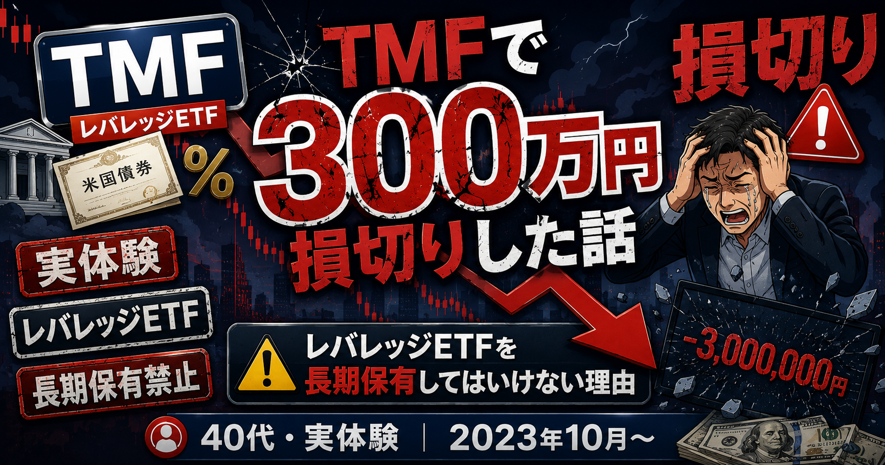 TMFで300万円損切りした話｜レバレッジETFを長期保有してはいけない理由